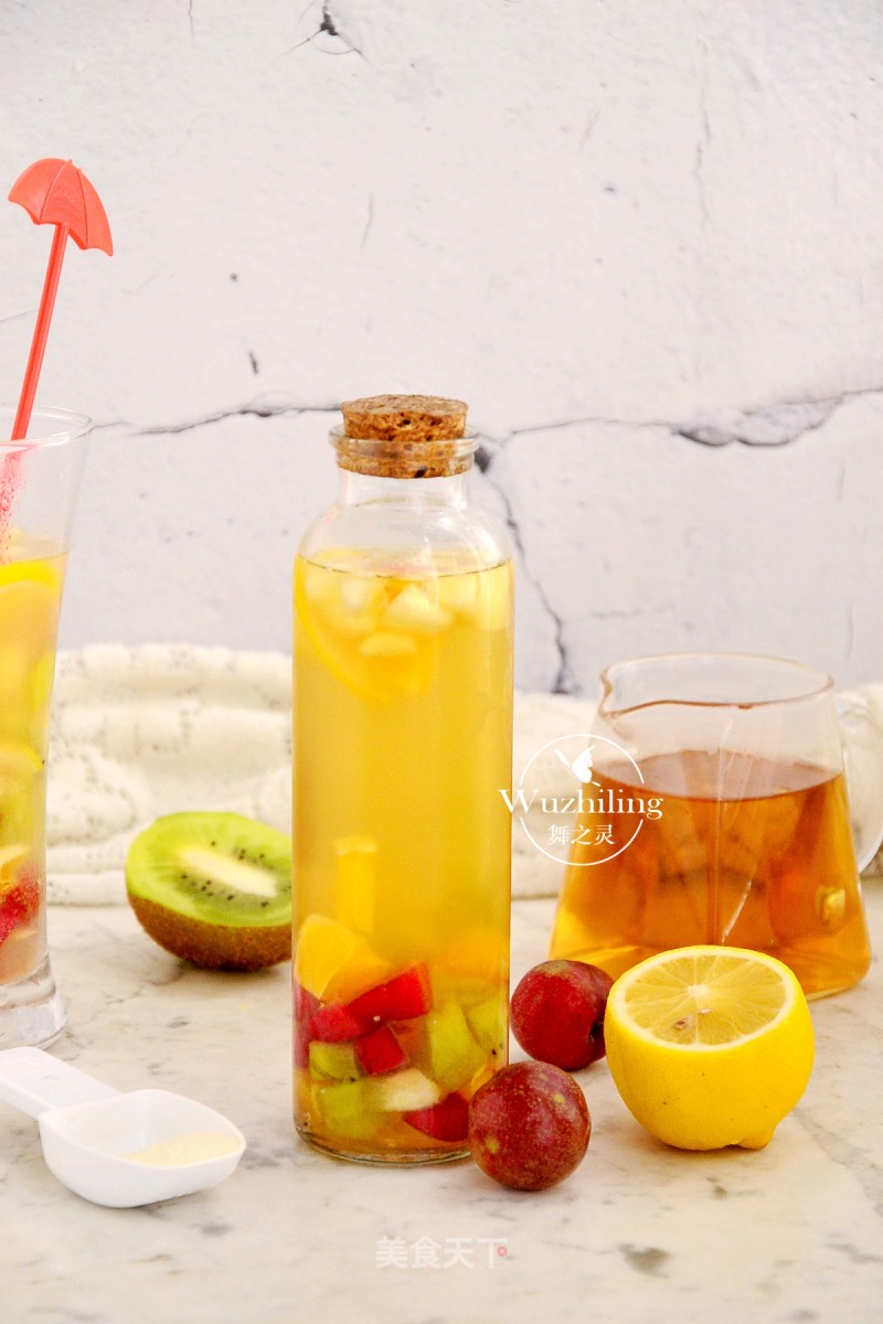 Homemade Colorful Fruit Drinks recipe