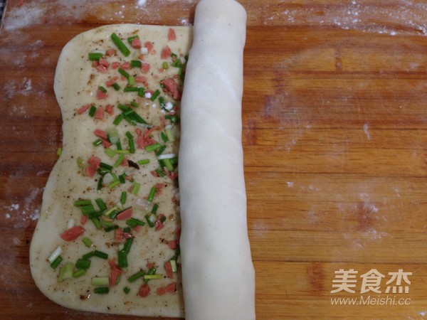 Salt and Pepper Ham and Green Onion Rolls recipe