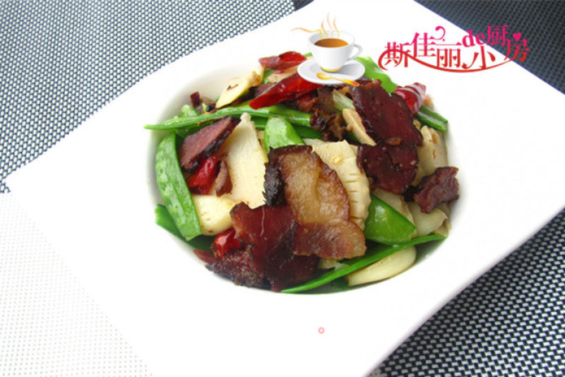 Hunan Bacon with Snow Peas recipe