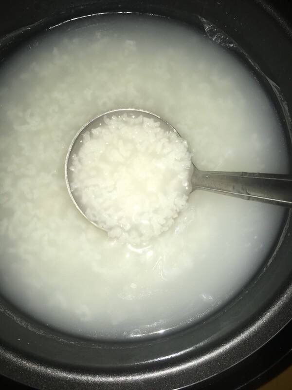 Pork Congee with Baked Intestines and Preserved Eggs recipe