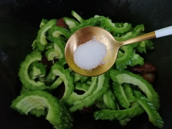 Stir-fried Sausage with Bitter Gourd recipe