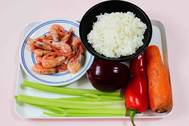 Fried Rice with Shrimp, Celery and Egg recipe