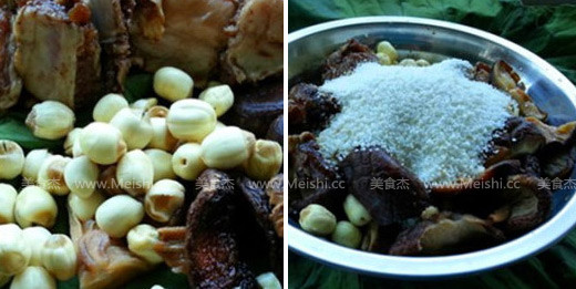 Steamed Pork with Lotus Seed Pork Ribs and Noodles recipe