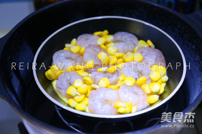 Shrimp Corn Steamed Egg recipe