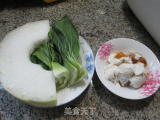 Green Vegetables, Salted Duck Eggs and Winter Melon Soup recipe