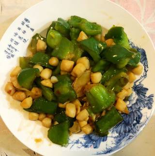 Stir-fried Green Peppers with Scallops recipe