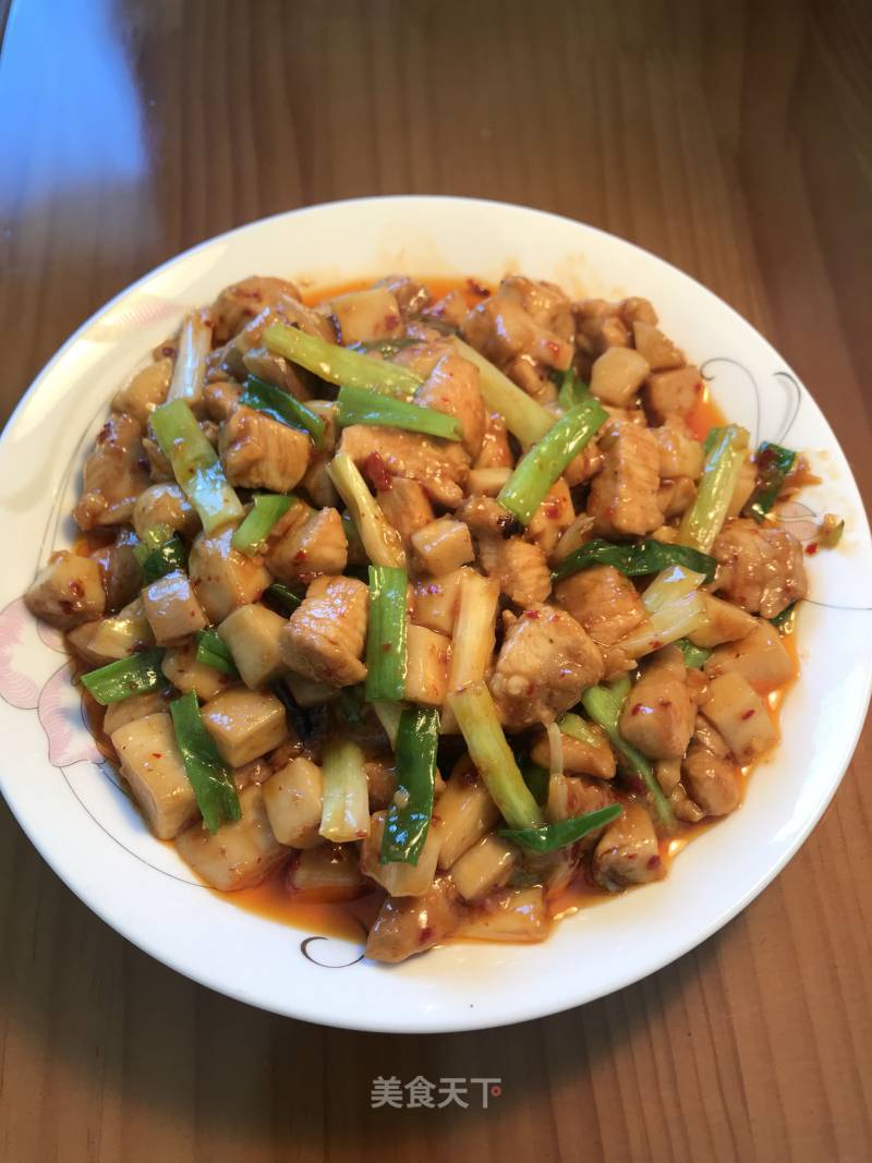 Fried Diced Chicken with Pleurotus Eryngii recipe