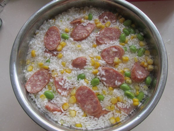 Sausage Corn Green Bean Rice recipe