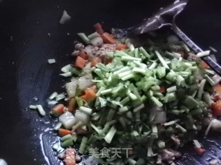 Stir-fried Five-color Diced Vegetables recipe