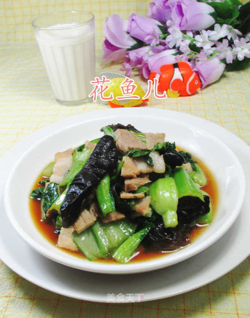 #trust of Beauty# Stir-fried Cabbage Core with Pork Belly with Black Fungus recipe