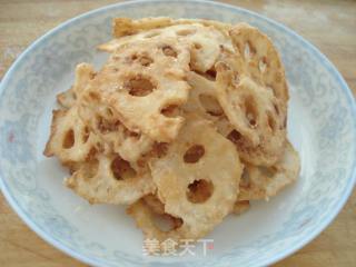 #trust之美#dried Fried Lotus Root Slices recipe