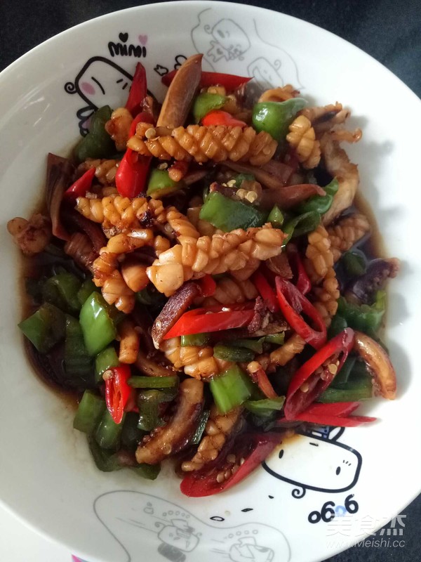 Fried Squid with Green Pepper recipe