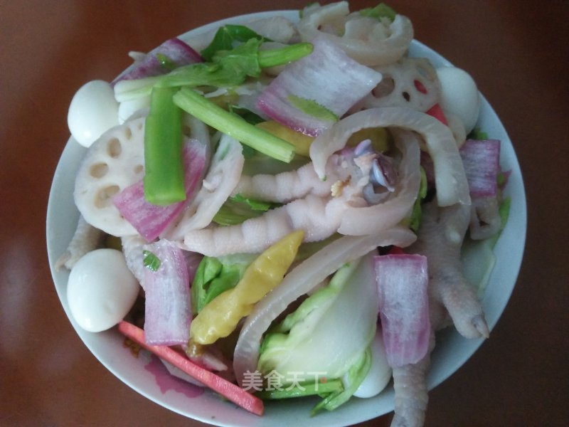 Pickled Chicken Feet + Pig Skin + Quail Egg recipe