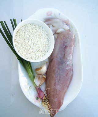 [teriyaki Squid Stuffed with Glutinous Rice] recipe