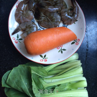 Shrimp Congee with Carrots and Greens recipe