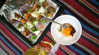 Lamb Kebabs with Seasonal Vegetables recipe
