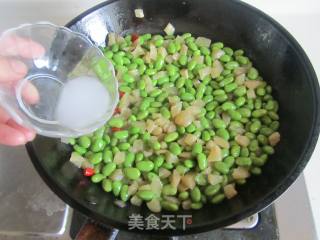 Fried Edamame with Dried Radish recipe