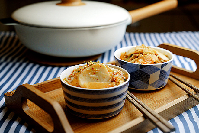 Fried Rice Cakes with Kimchi Minced Pork recipe