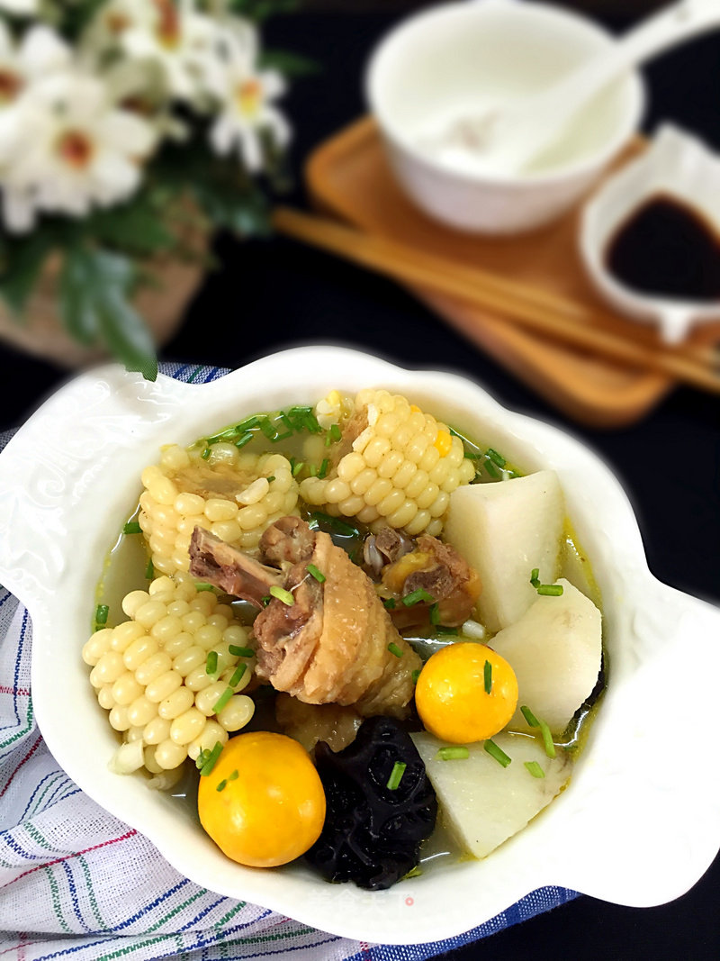 Corn Yam Hen Soup recipe