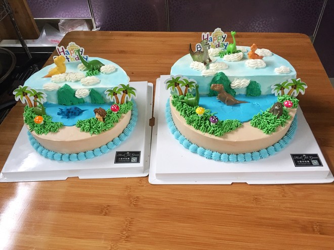 [creative Cake] Dinosaur Garden Scene Cake recipe