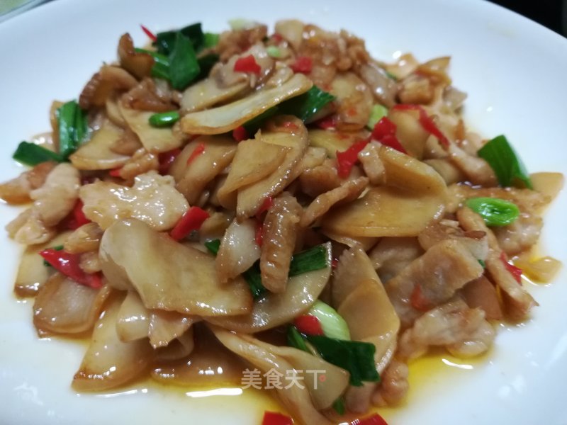 Fried Pork with Pleurotus Eryngii recipe
