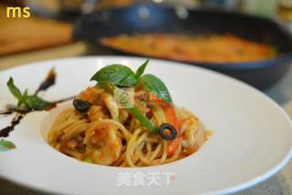 Tomato Seafood Spaghetti recipe