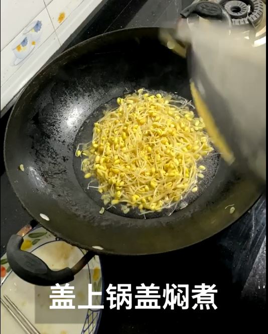 Stir-fried Soybean Sprouts with Its Delicious Licking Plate recipe