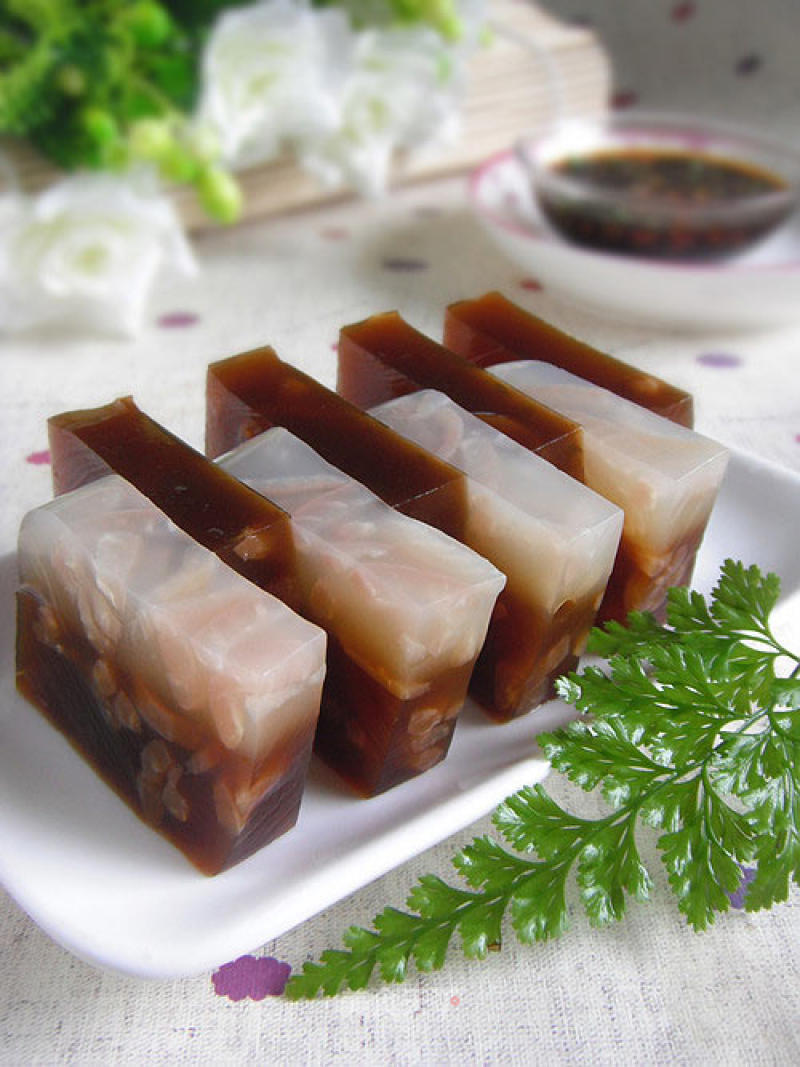 Eat More, More Beautiful-orange-flavored Two-color Pigskin Jelly recipe