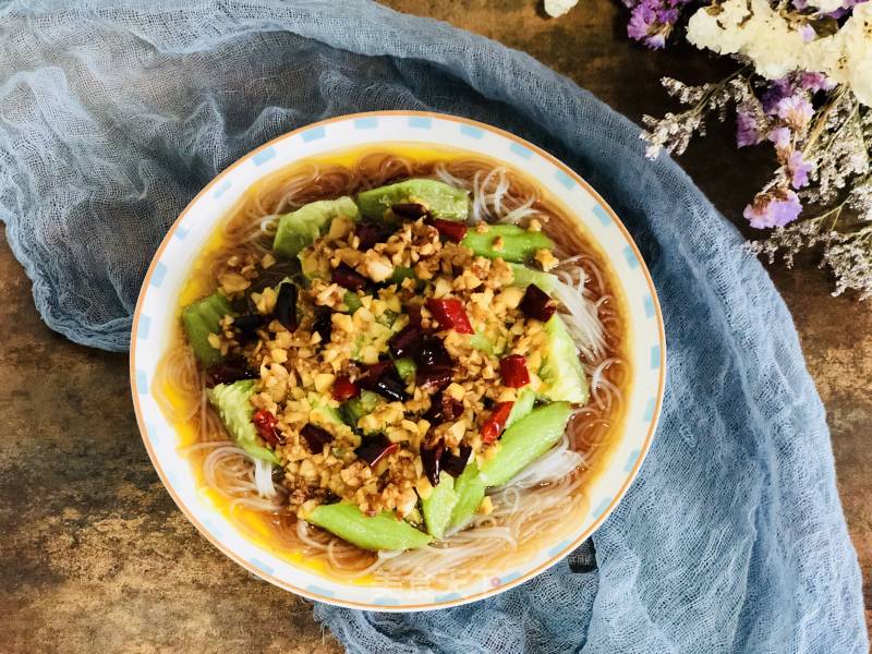 Steamed Loofah with Garlic Vermicelli recipe