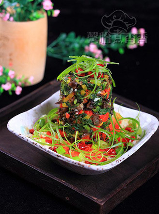 Stir-fried Five-color Vegetable Tower recipe