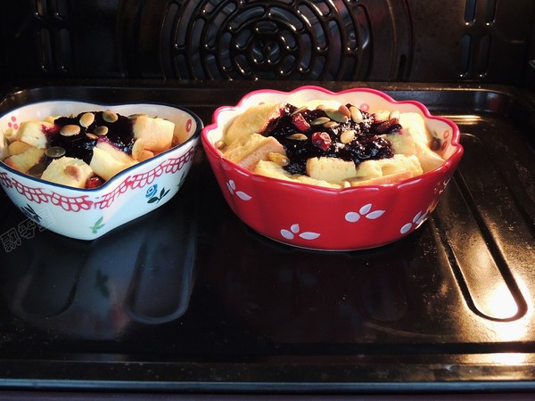 Bread Pudding with Blueberry Sauce recipe