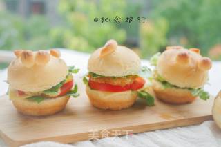 Cute and Cute Mini Cartoon Cat Hamburger recipe
