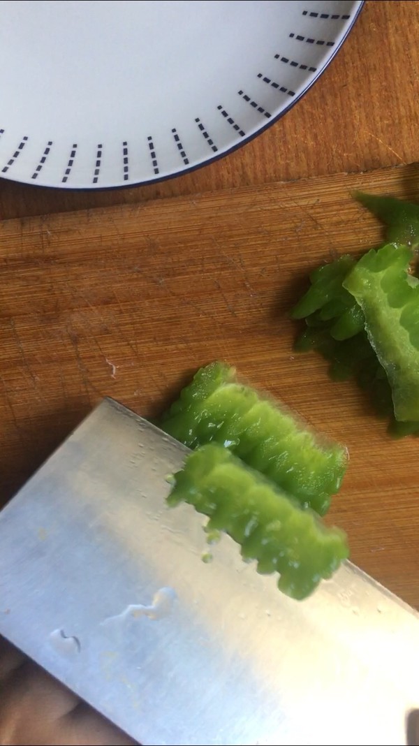 Chopped Pepper and Minced Pork with Bitter Gourd recipe