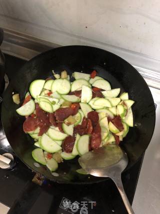 Zucchini Fried Sausage recipe