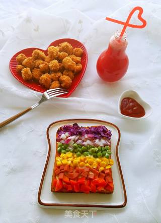 Rainbow Toast Pizza recipe