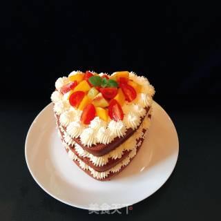 Heart Shaped Fruit Naked Cake recipe