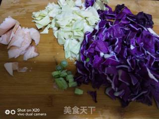 Stir-fried Purple Cabbage with Pork Belly recipe