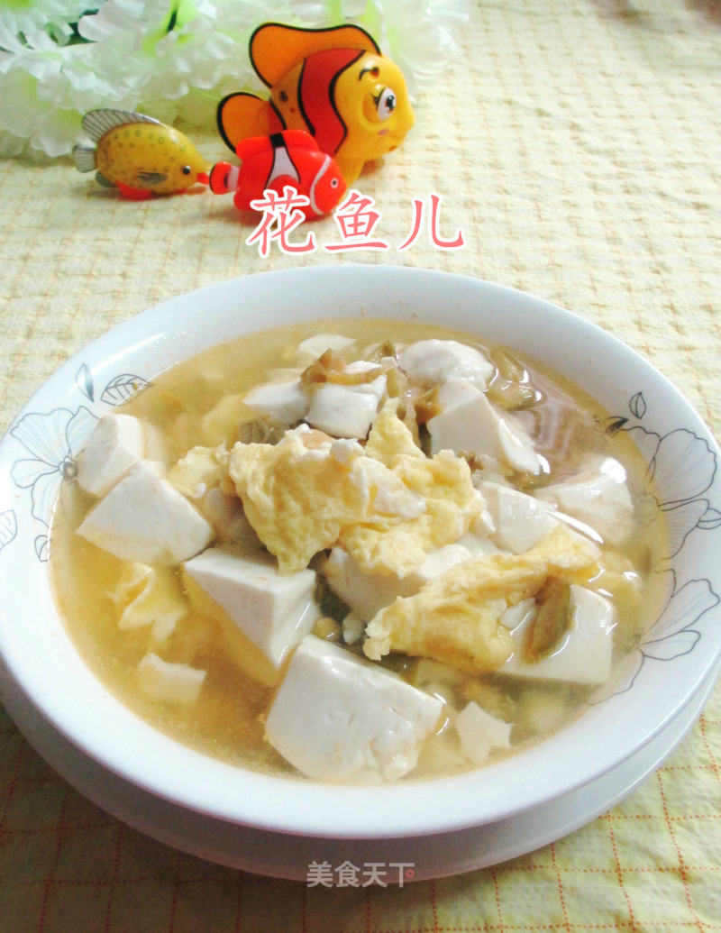 Squeezed Egg Tofu Soup recipe
