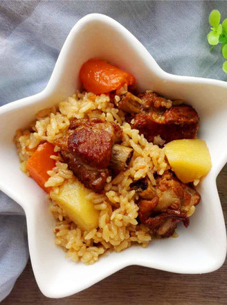 Braised Rice with Pork Ribs and Potatoes recipe