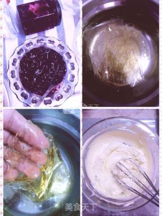 #新良first Baking Competition# Blueberry Yakult Cheese Mousse recipe