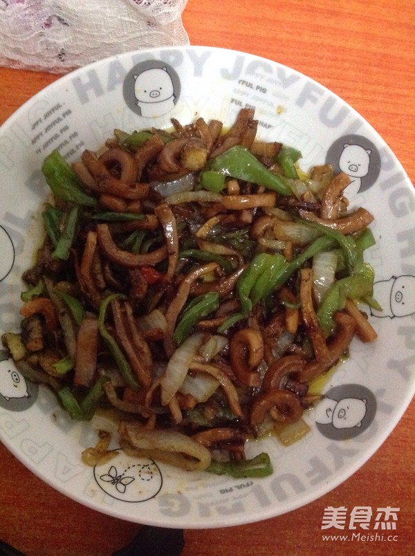 Stir-fried Shredded Squid with Chili recipe