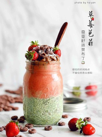 Chia Seed Matcha Pudding & Strawberry Parfait
