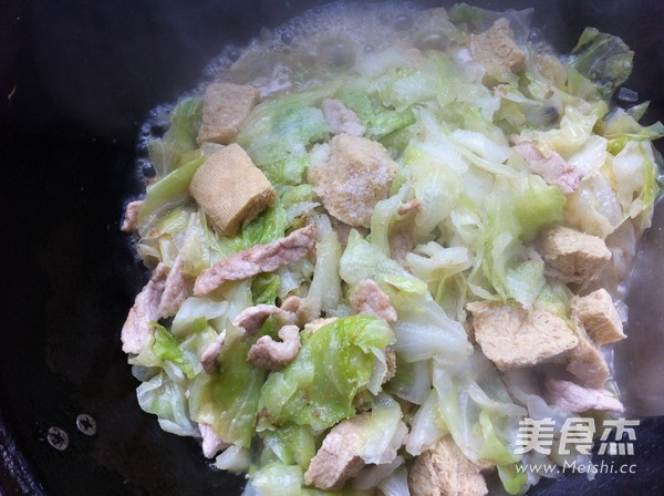 Stir-fried Pork with Frozen Cabbage and Tofu recipe