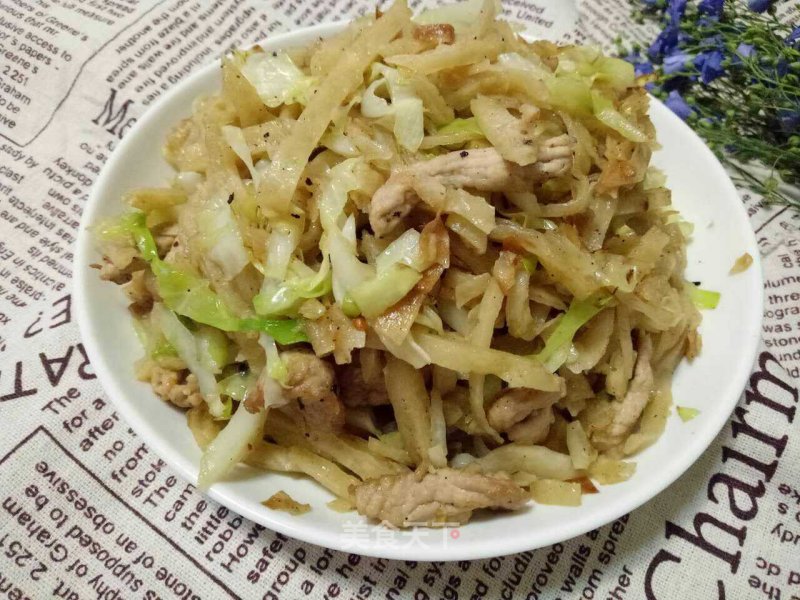 Shredded Pork and Cabbage Pancakes recipe