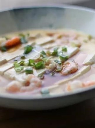 Jin Yu Man Tang---steamed Egg with Shrimp recipe