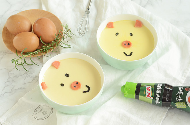 Steamed Egg Custard-defeat The Little Pig Cartoon Monster recipe