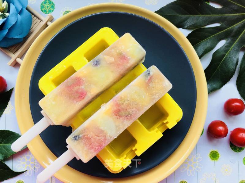 Passion Fruit Lemon Honey Mixed Fruit Popsicle recipe