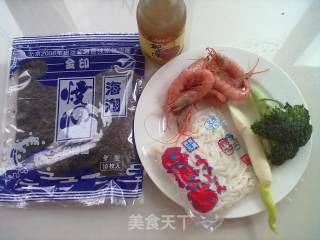 Shrimp Udon in Abalone Sauce recipe