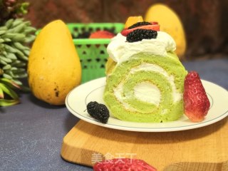 Spinach Fruit Cake Roll recipe