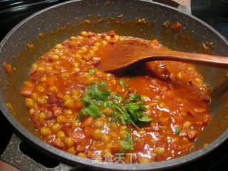 Chickpeas in Tomato Sauce--sweet and Sour Delicacy recipe